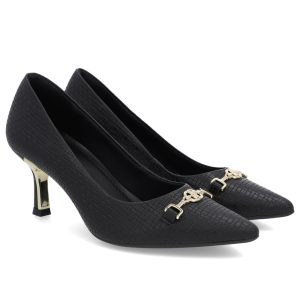 USAFLEX BLACK LEATHER PUMPS