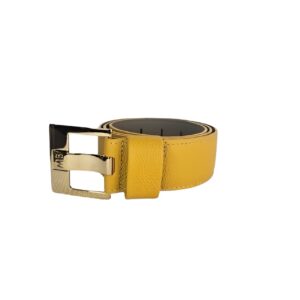 Bright Yellow Leather Belt